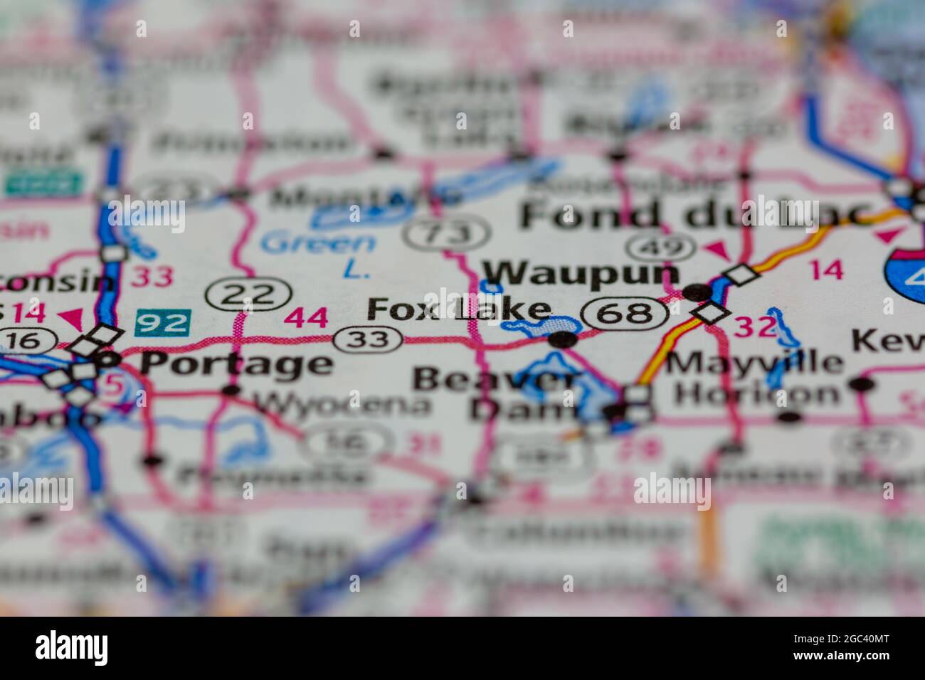 Fox lake wisconsin map hires stock photography and images Alamy