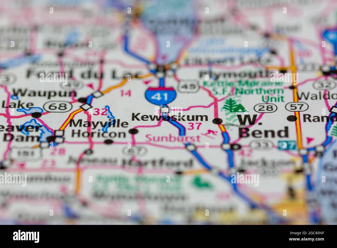 Kewaskum wisconsin on a map hires stock photography and images Alamy