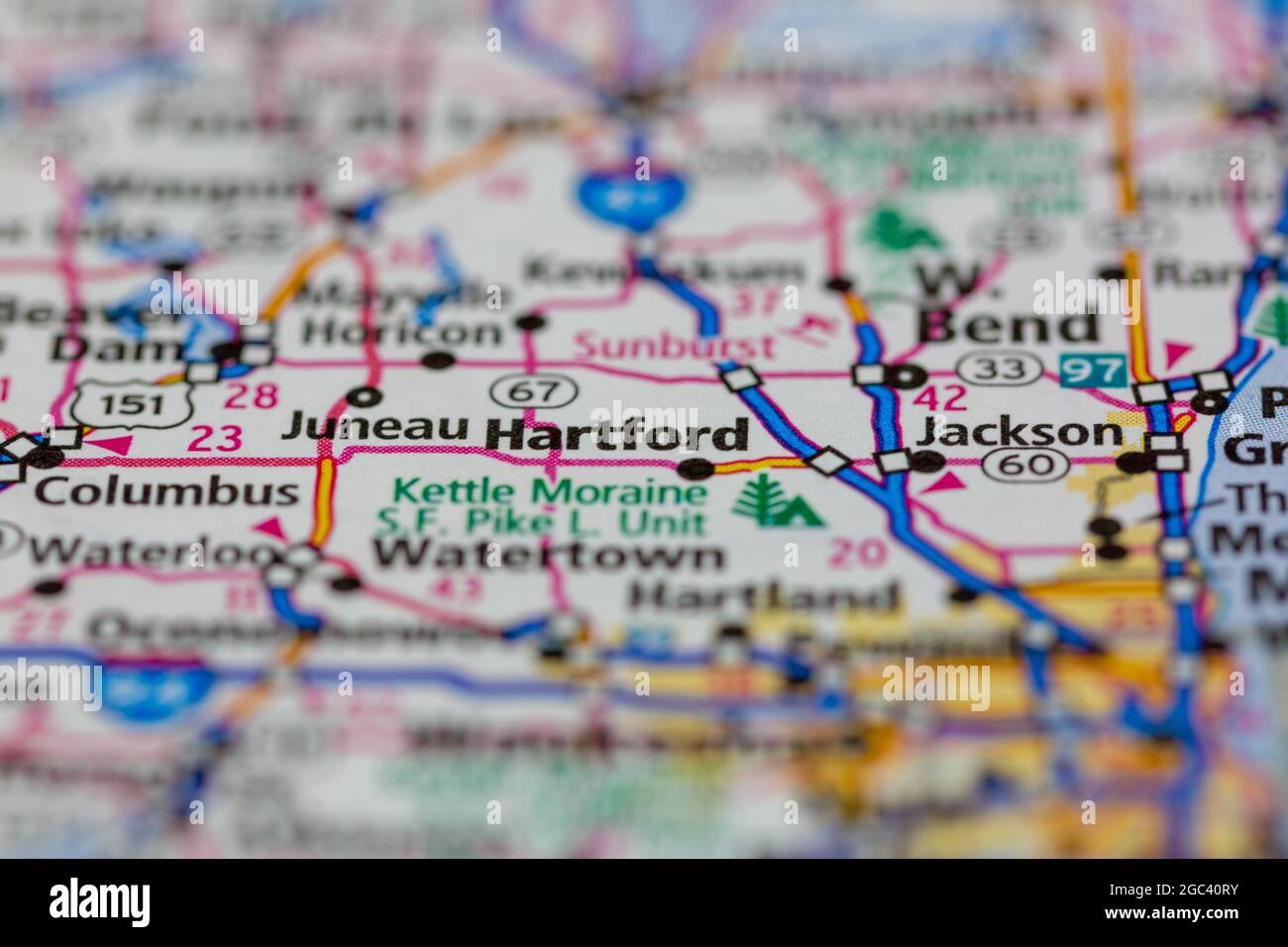Map of hartford wisconsin hires stock photography and images Alamy