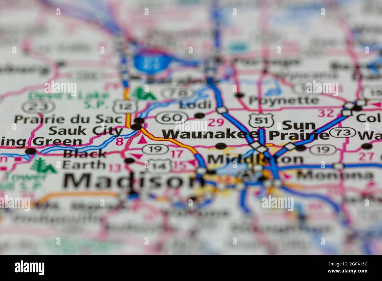 Waunakee map hi-res stock photography and images - Alamy