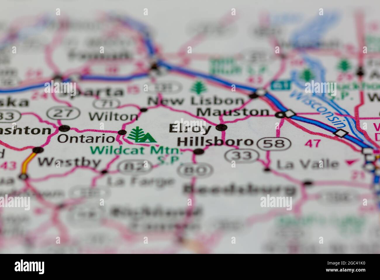 Map of elroy wisconsin hires stock photography and images Alamy