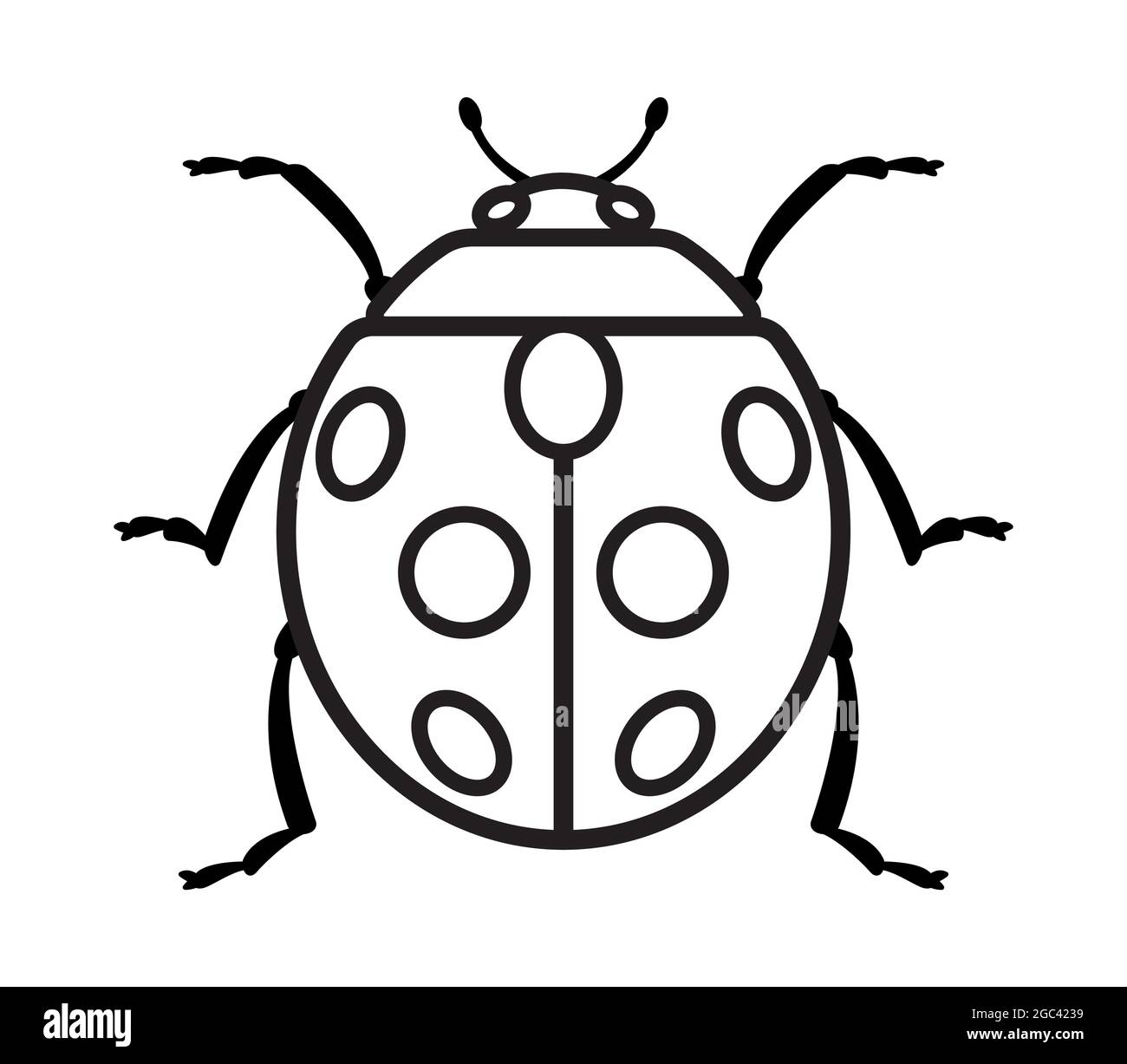 Illustration of the contour ladybug beetle icon Stock Vector Image ...