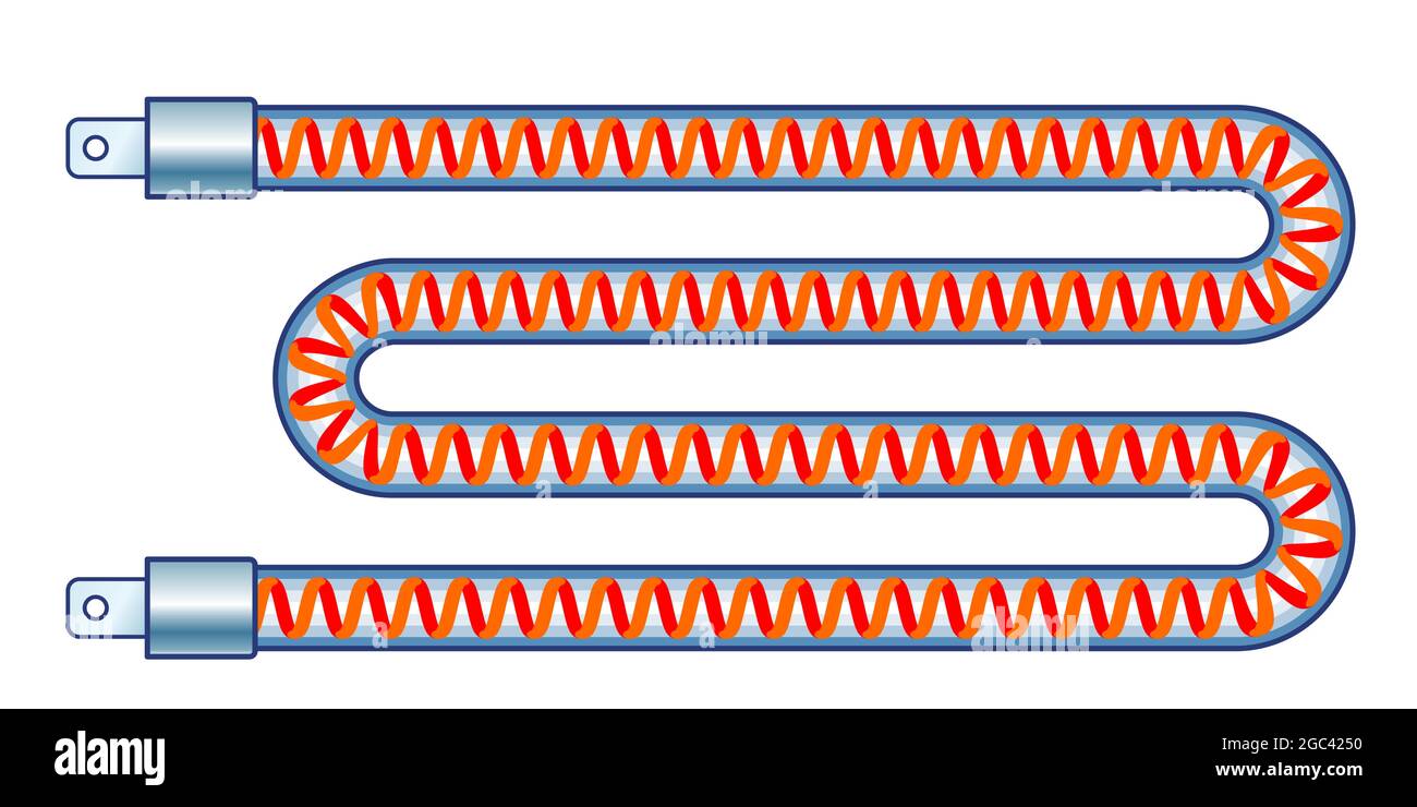 Illustration of a folded tubular heating element Stock Vector