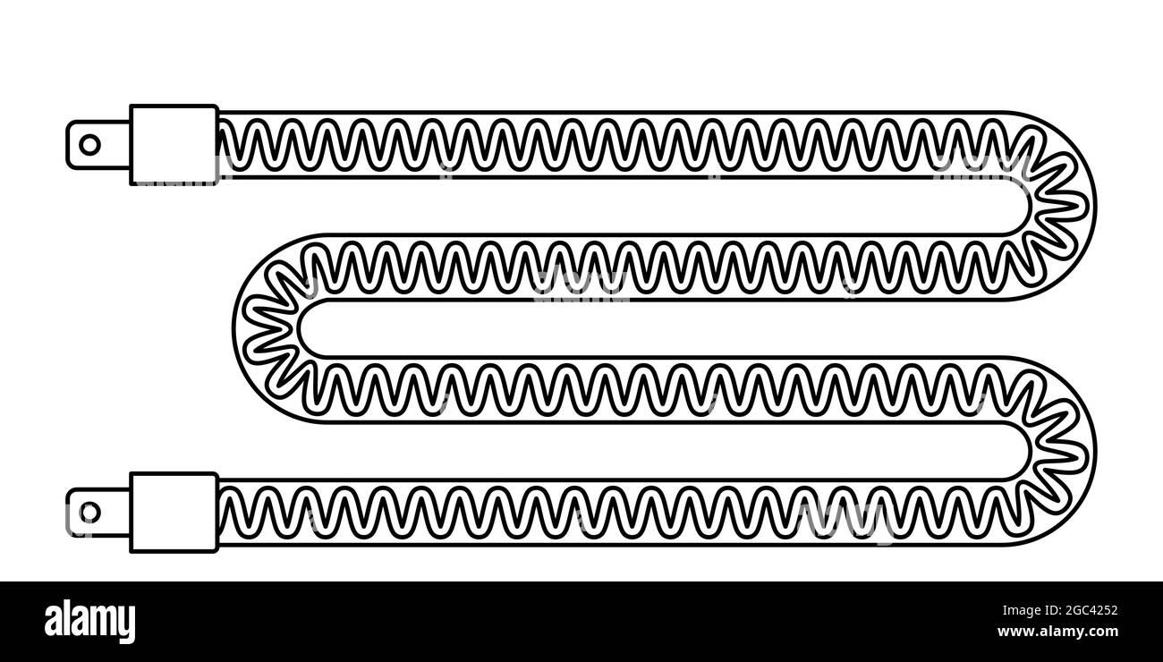 Illustration of a contour folded tubular heating element Stock Vector