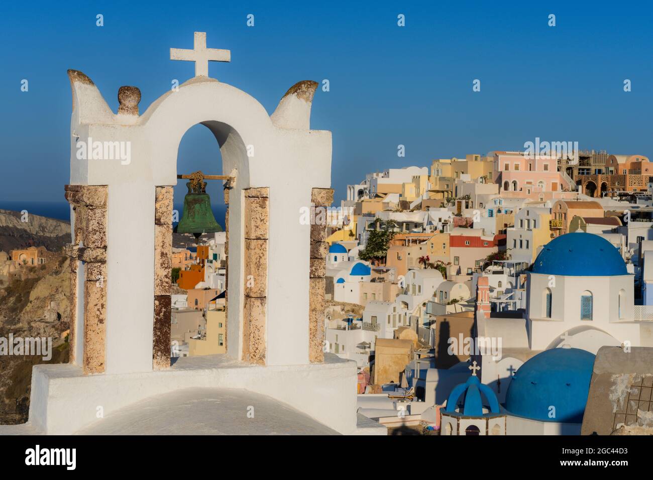 Famous view of Oia, Santorine, Greece Stock Photo