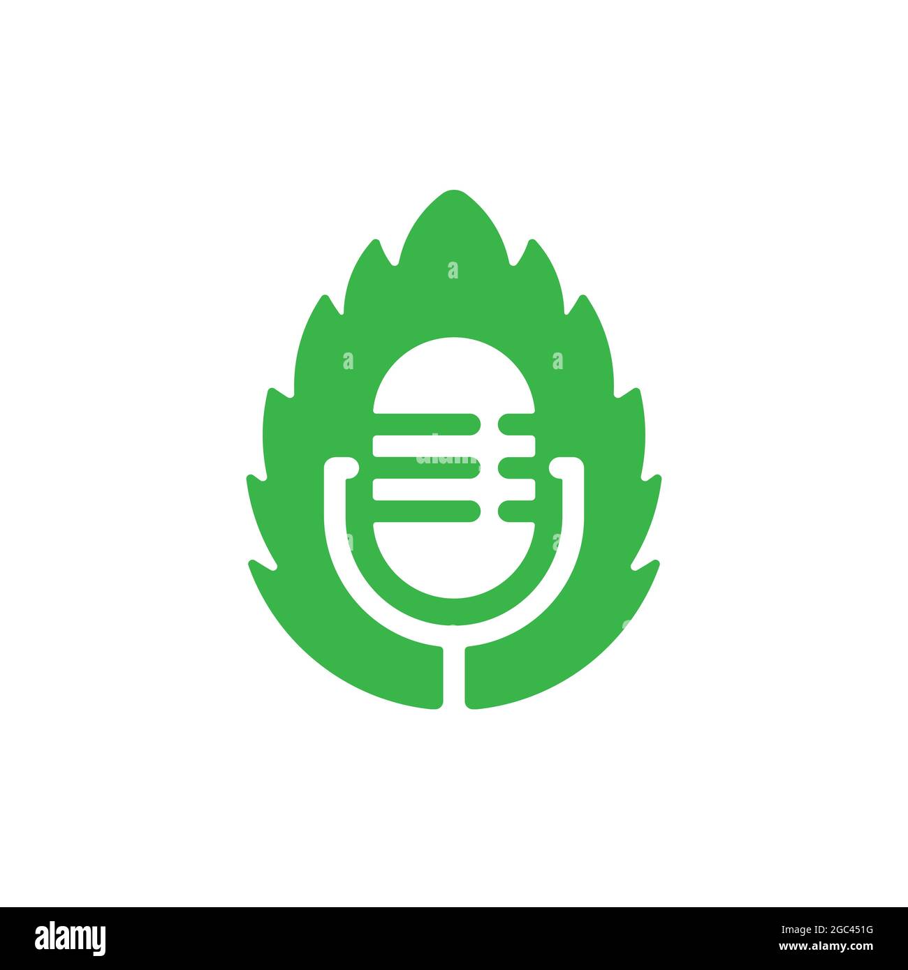 Environmental Podcast Microphone Icon. Web Symbol Logo Template Design Element. Stock Vector