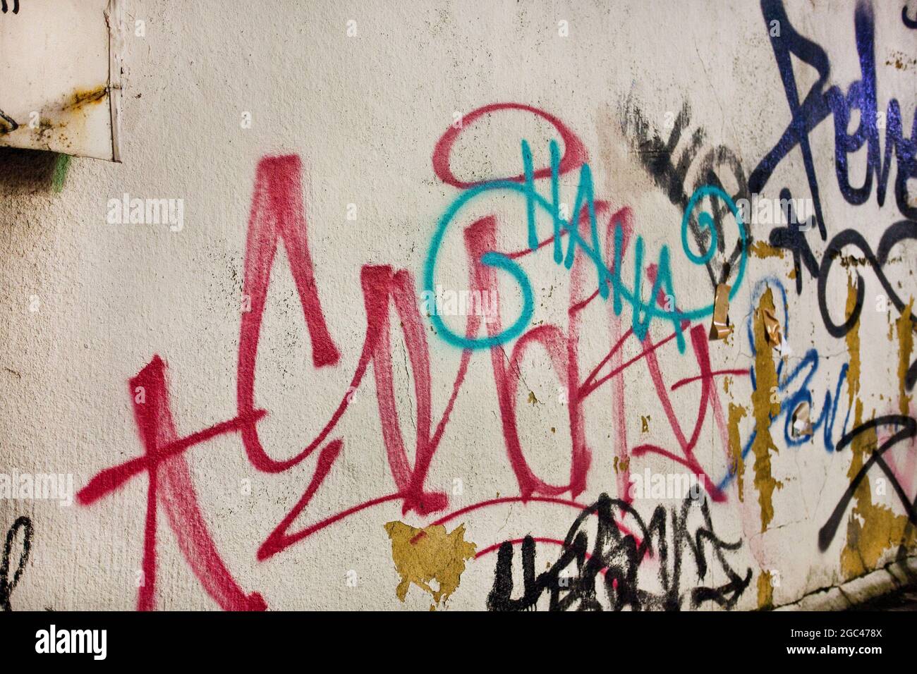 Graffiti on the wall at a alley in Shibuya Tokyo Japan Stock Photo Graffiti on the wall at a alley in Shibuya Tokyo Japan Stock Photo