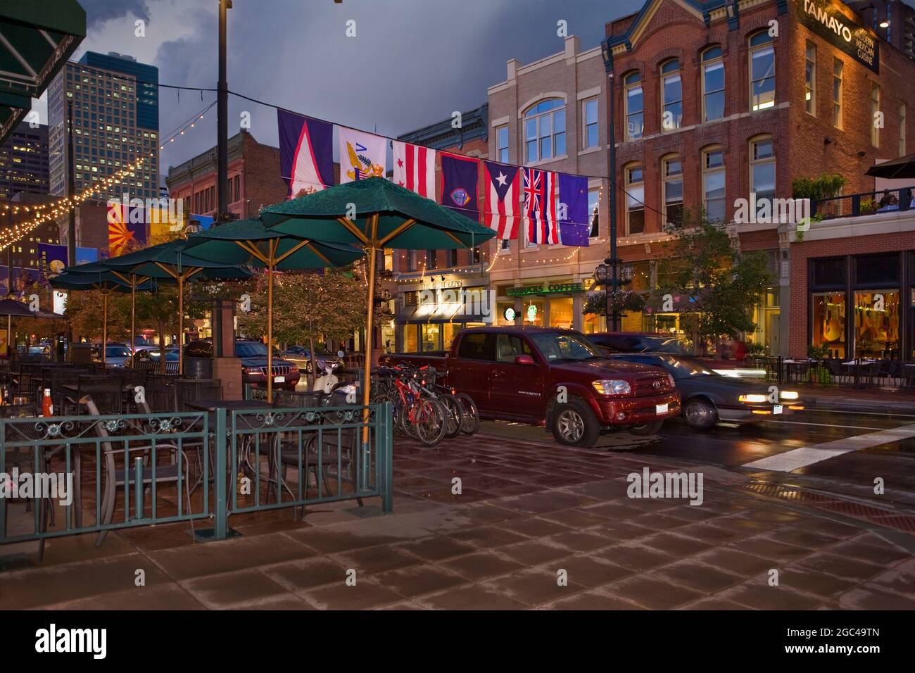 Larimer Square dusk Denver CO Stock Photo Alamy