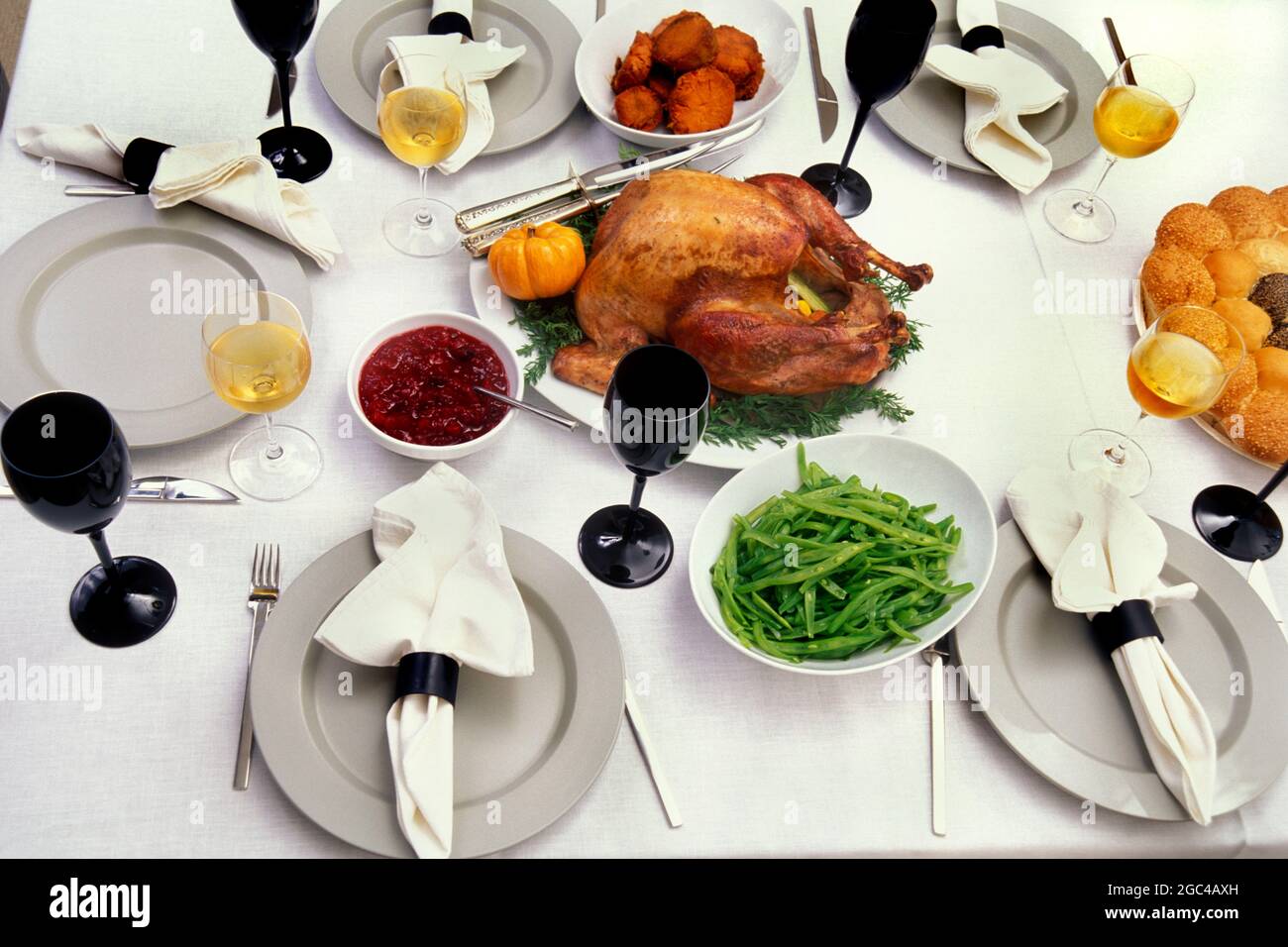 A classy Thanksgiving feast Stock Photo