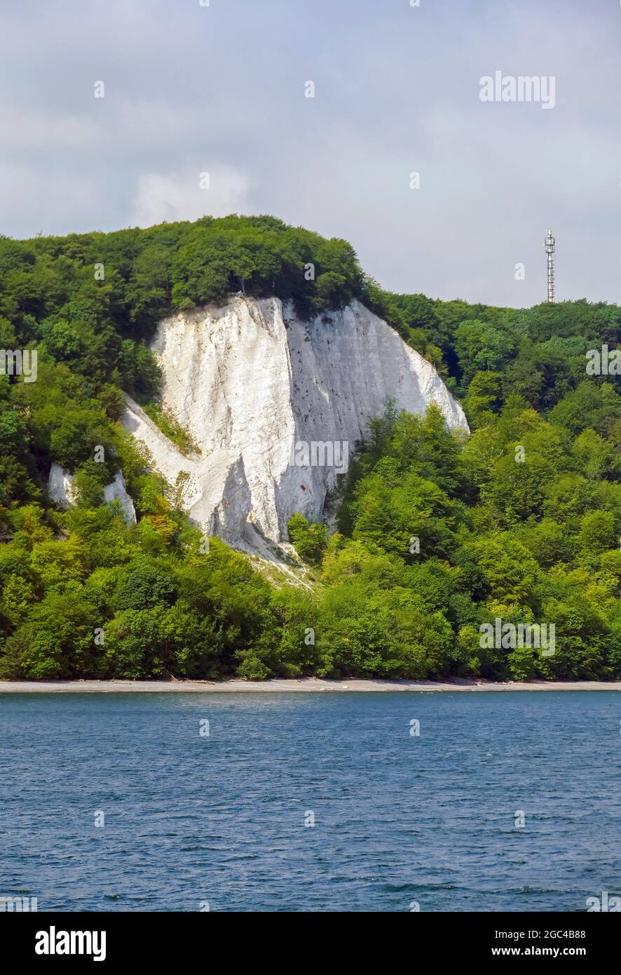 Sunny scenery around the chalk cliffs at island of Ruegen in Germany Stock Photo
