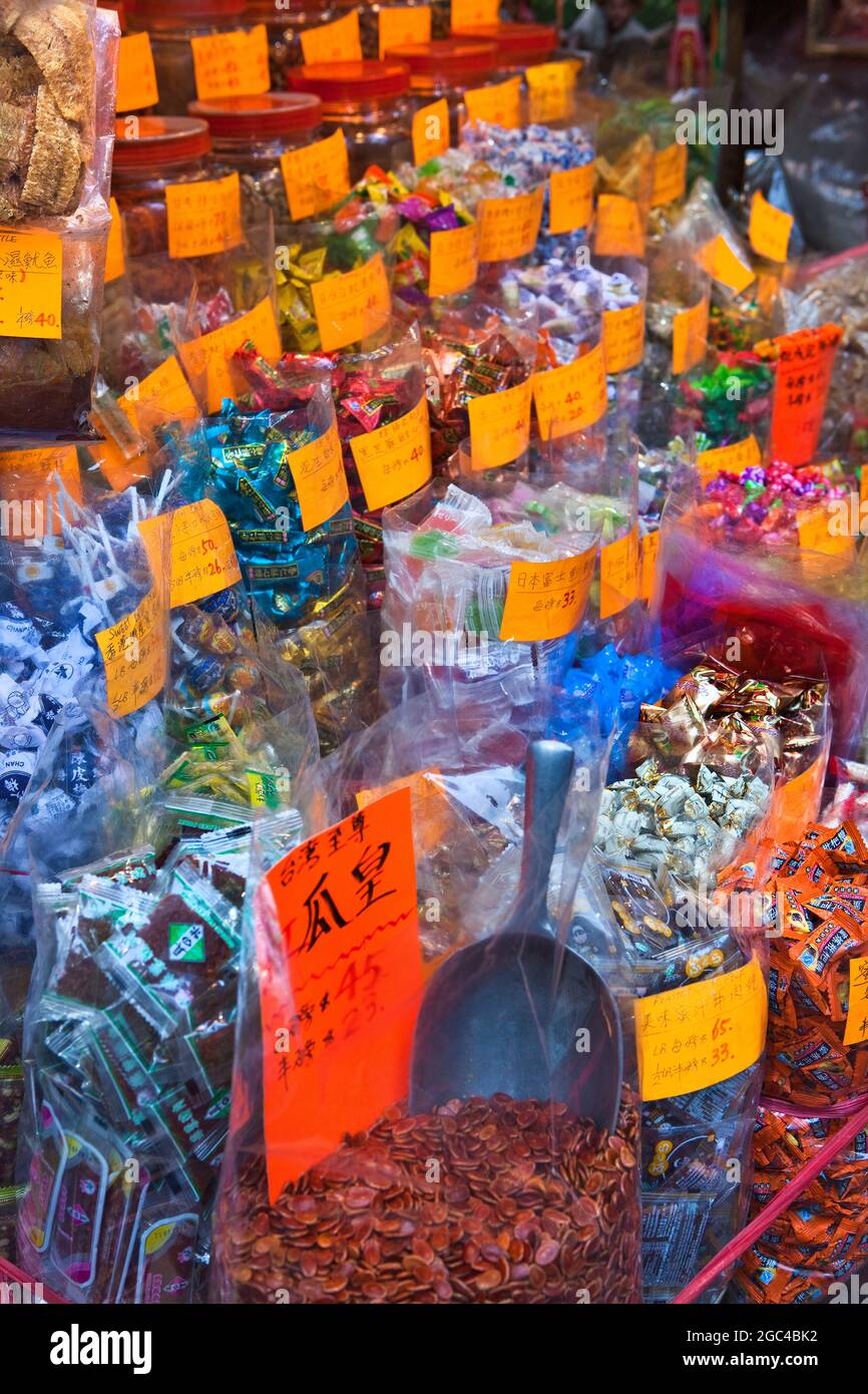 Candy and dried foods shop in Hong Kong, China Stock Photo Alamy