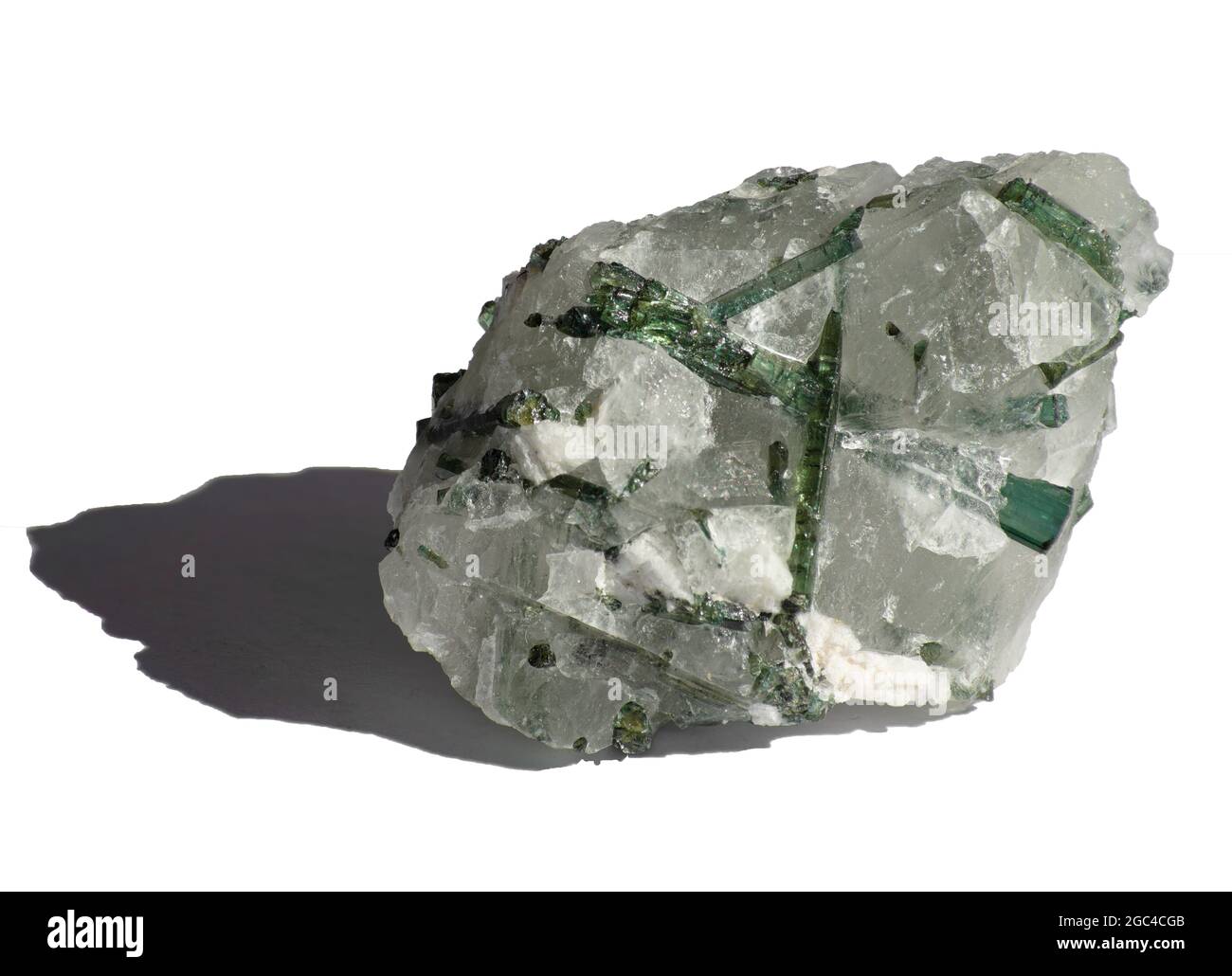 Raw Green Tourmaline in matrix - natural stone Stock Photo - Alamy