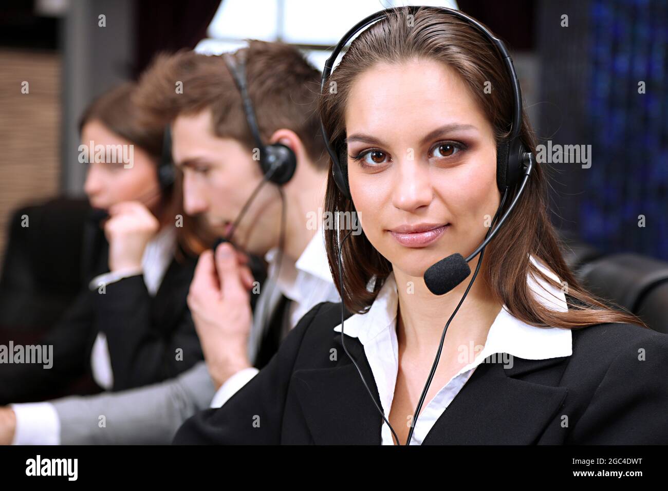 Call center operators at work Stock Photo Alamy