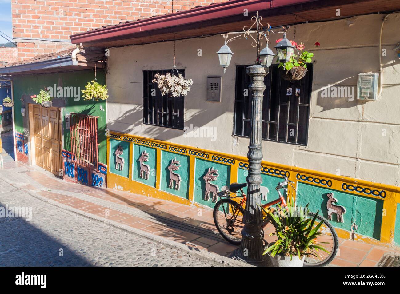 Colorful decorated houses in Guatape village, Colombia Stock Photo Alamy