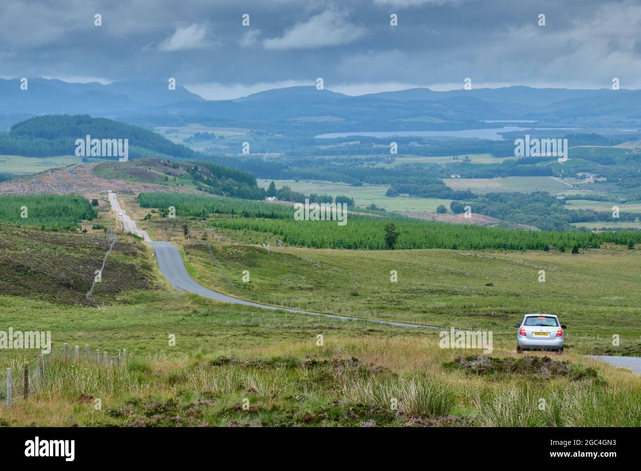 The B862 towards Loch Garth, near Fort Augustus, Scottish Highlands, Scotland Stock Photo