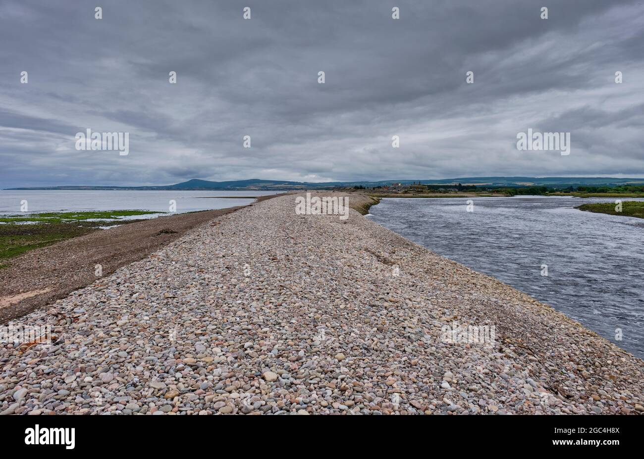 River Spey at Spey Bay, Tugnet, Scotland Stock Photo