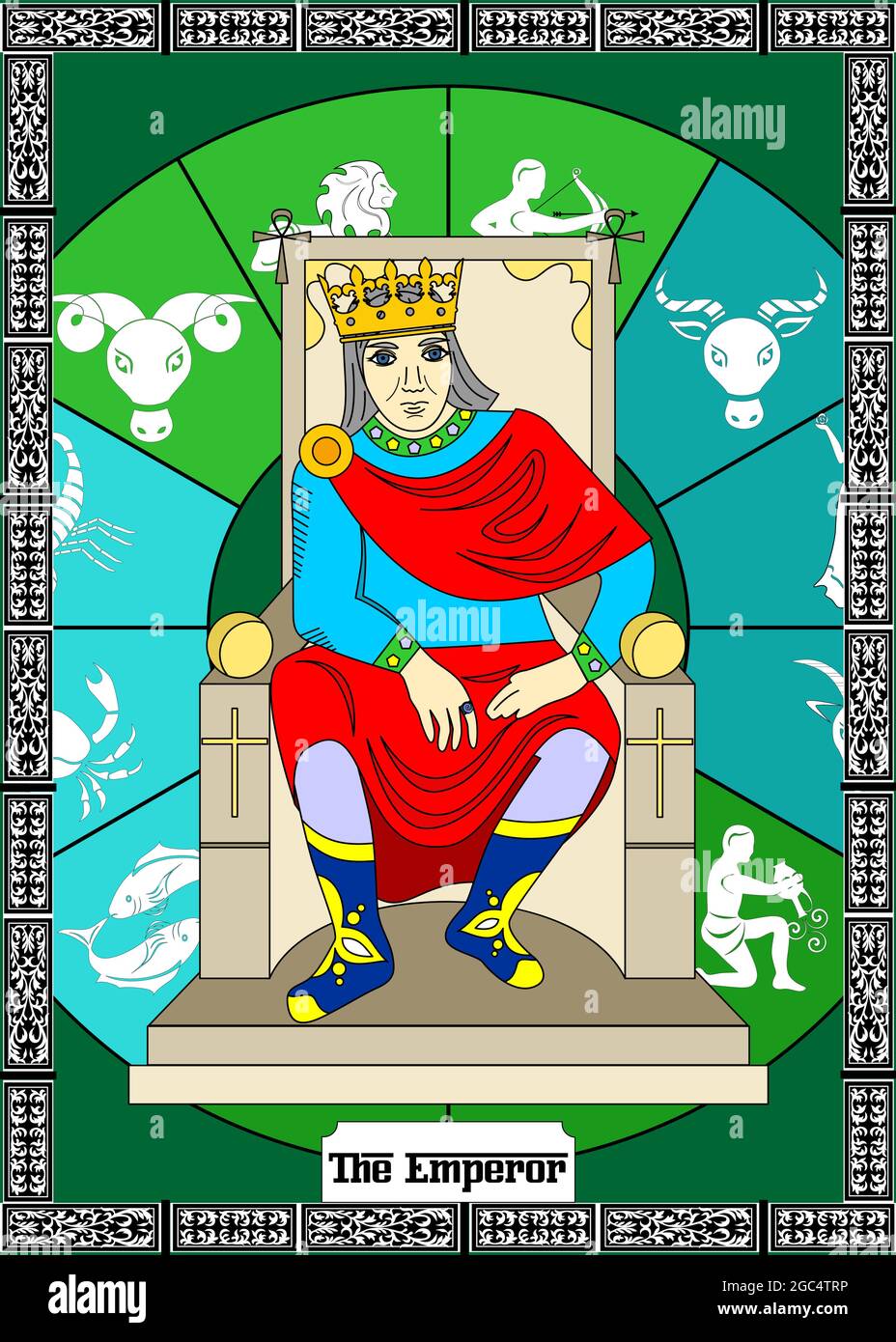 Tarot card Emperor Stock Vector