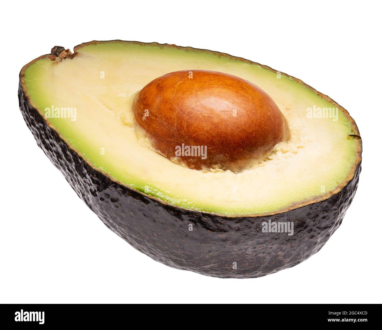 half of avocado isolated on a white background. Stock Photo