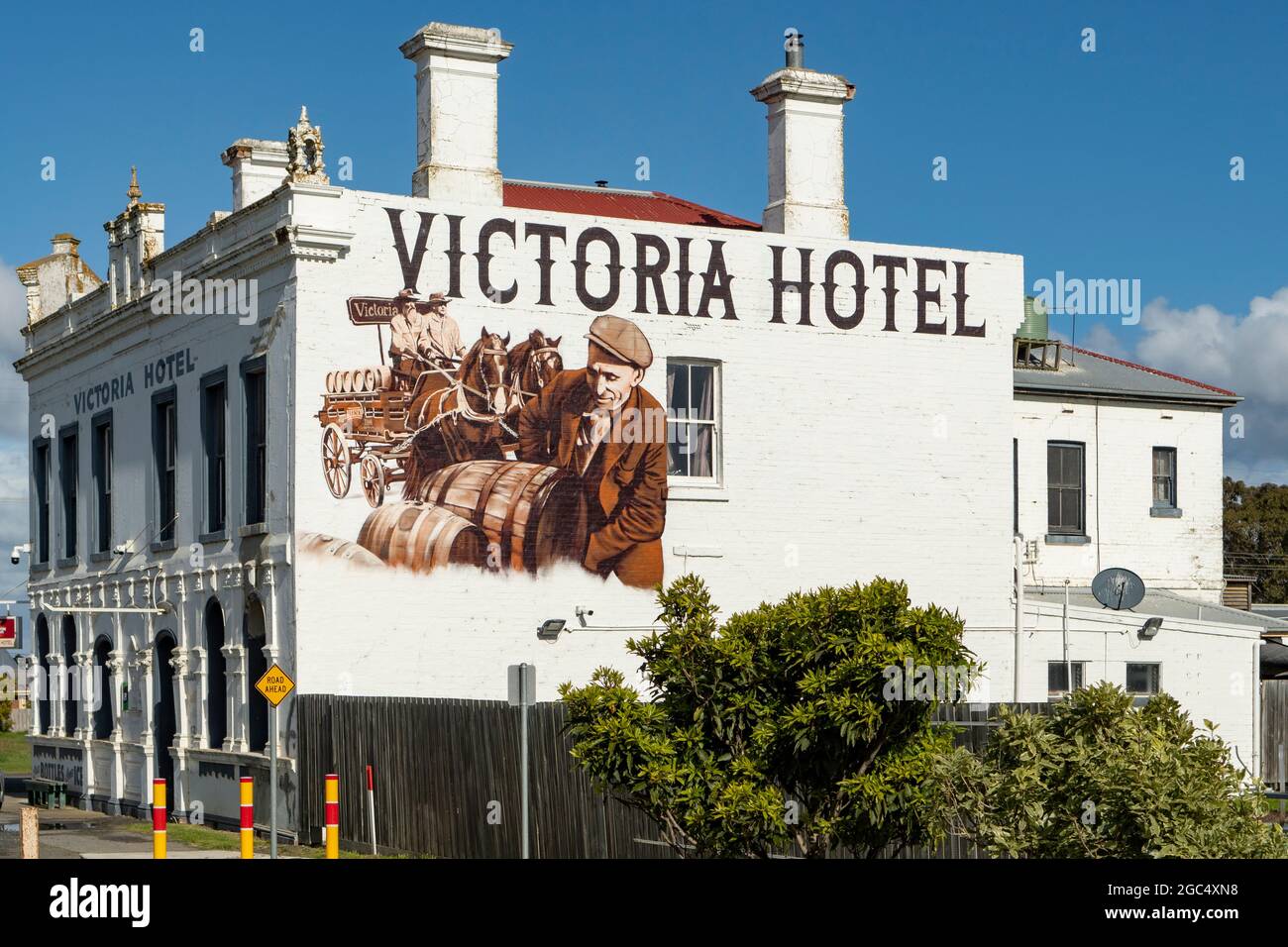Wall Art on Victoria Hotel, Alberton, Victoria, Australia Stock Photo