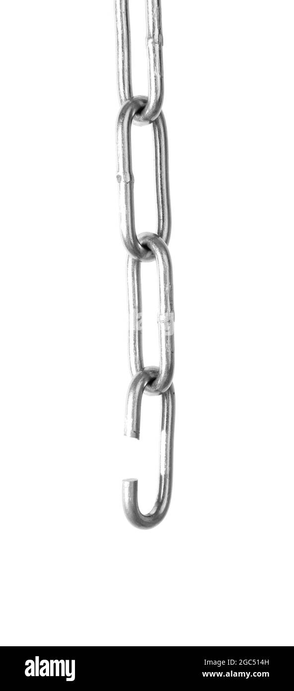 Broken chain isolated on white Stock Photo Alamy
