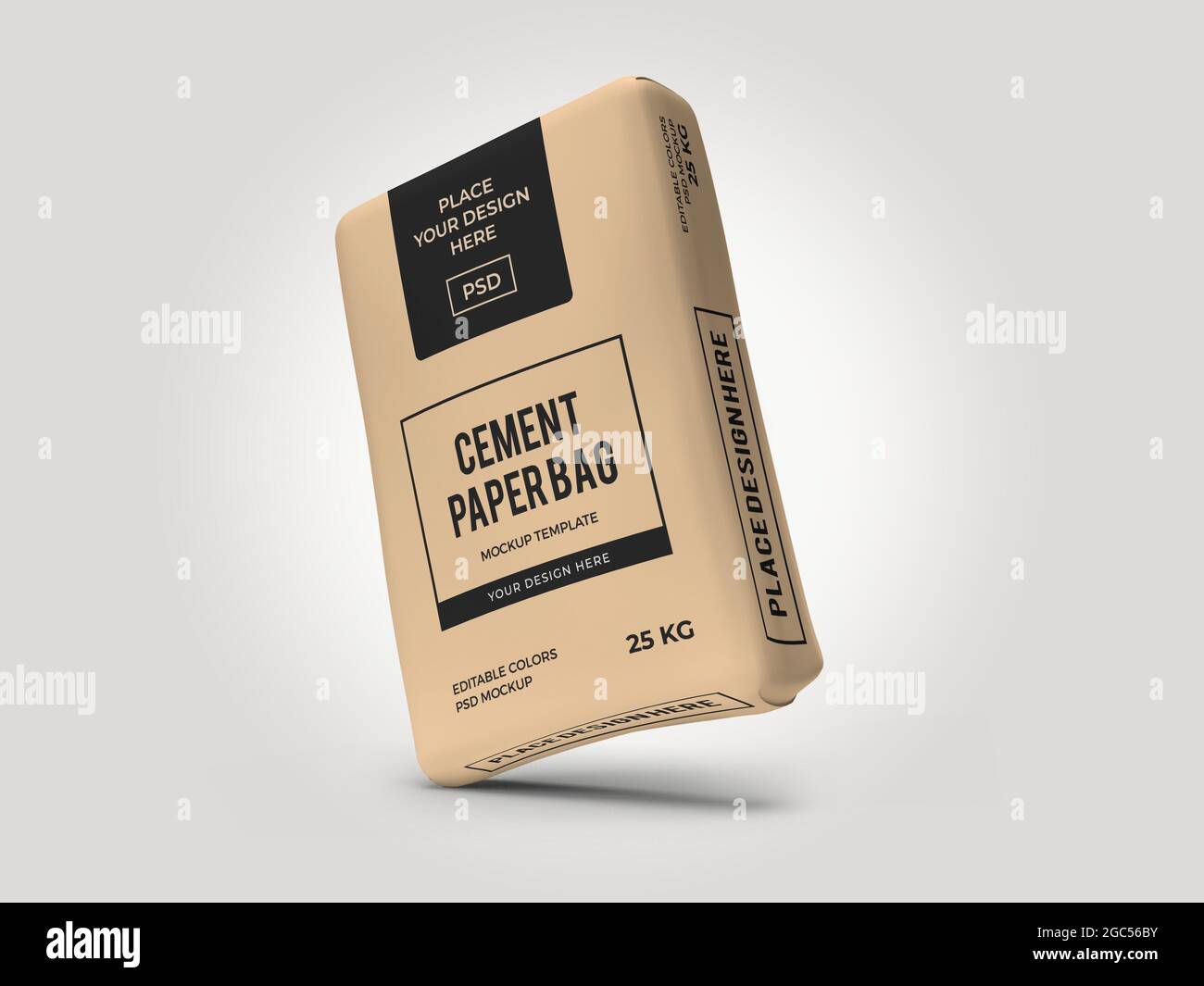 Cement Sack Paper Bag 3D Illustration Mockup Scene on Isolated Background  Stock Photo - Alamy