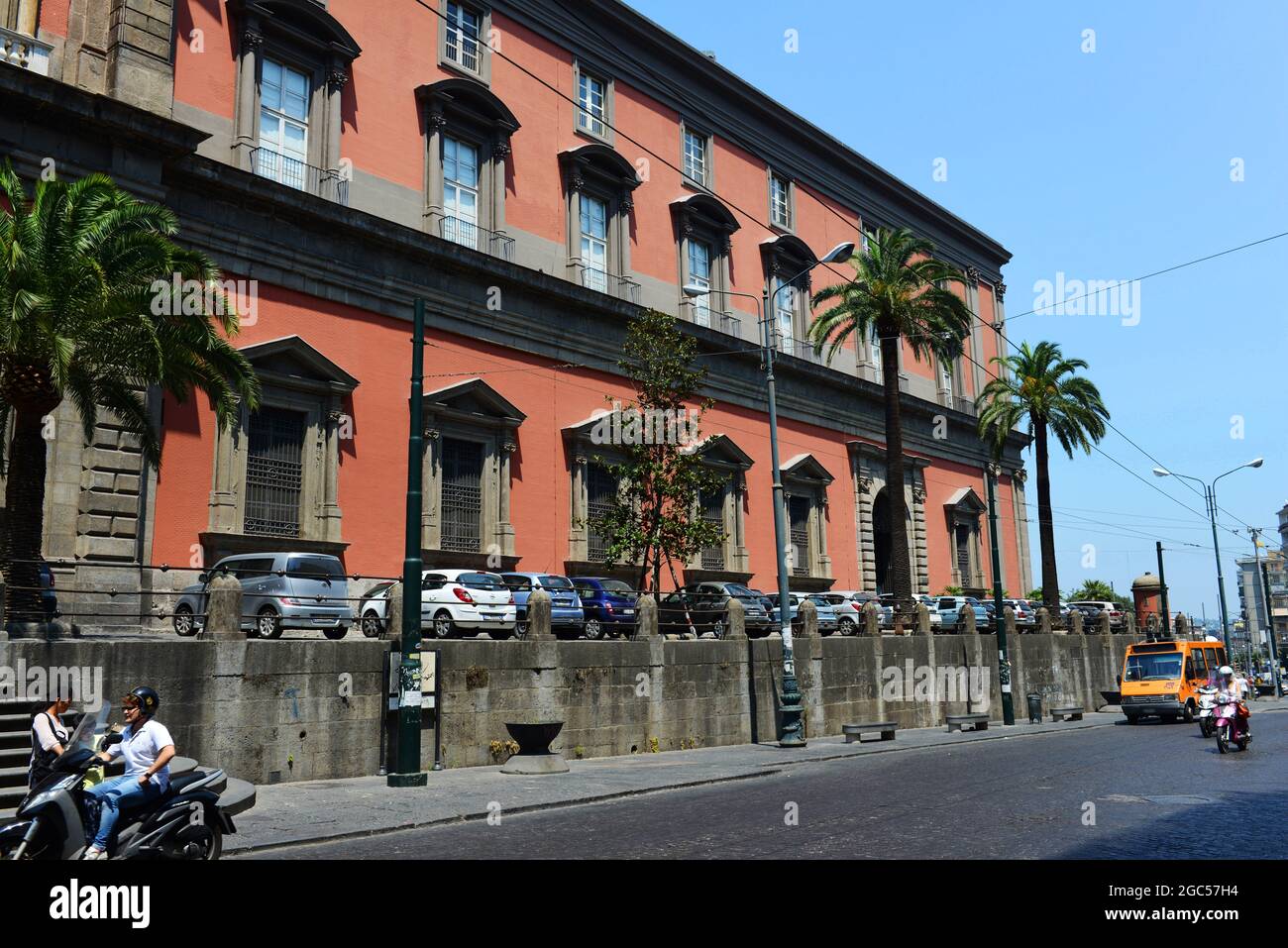 Façade of the National Archaeological museum in Naples, Italy. Stock Photo