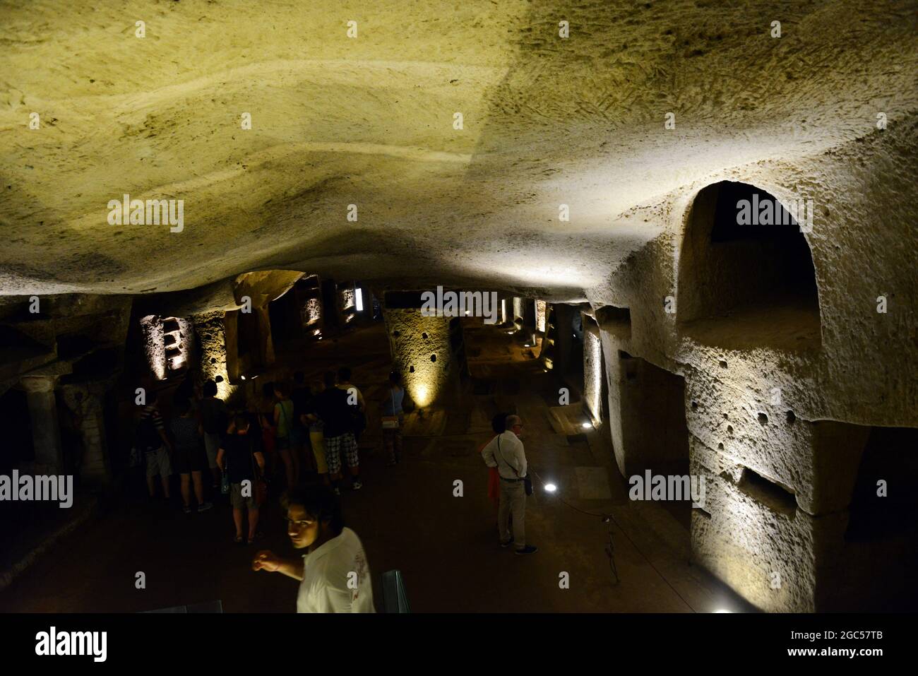 Catacombs of San Gennaro in Naples, Italy. Stock Photo