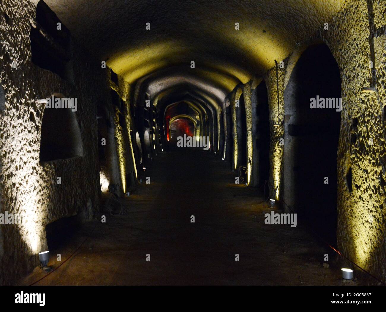 Catacombs of San Gennaro in Naples, Italy. Stock Photo