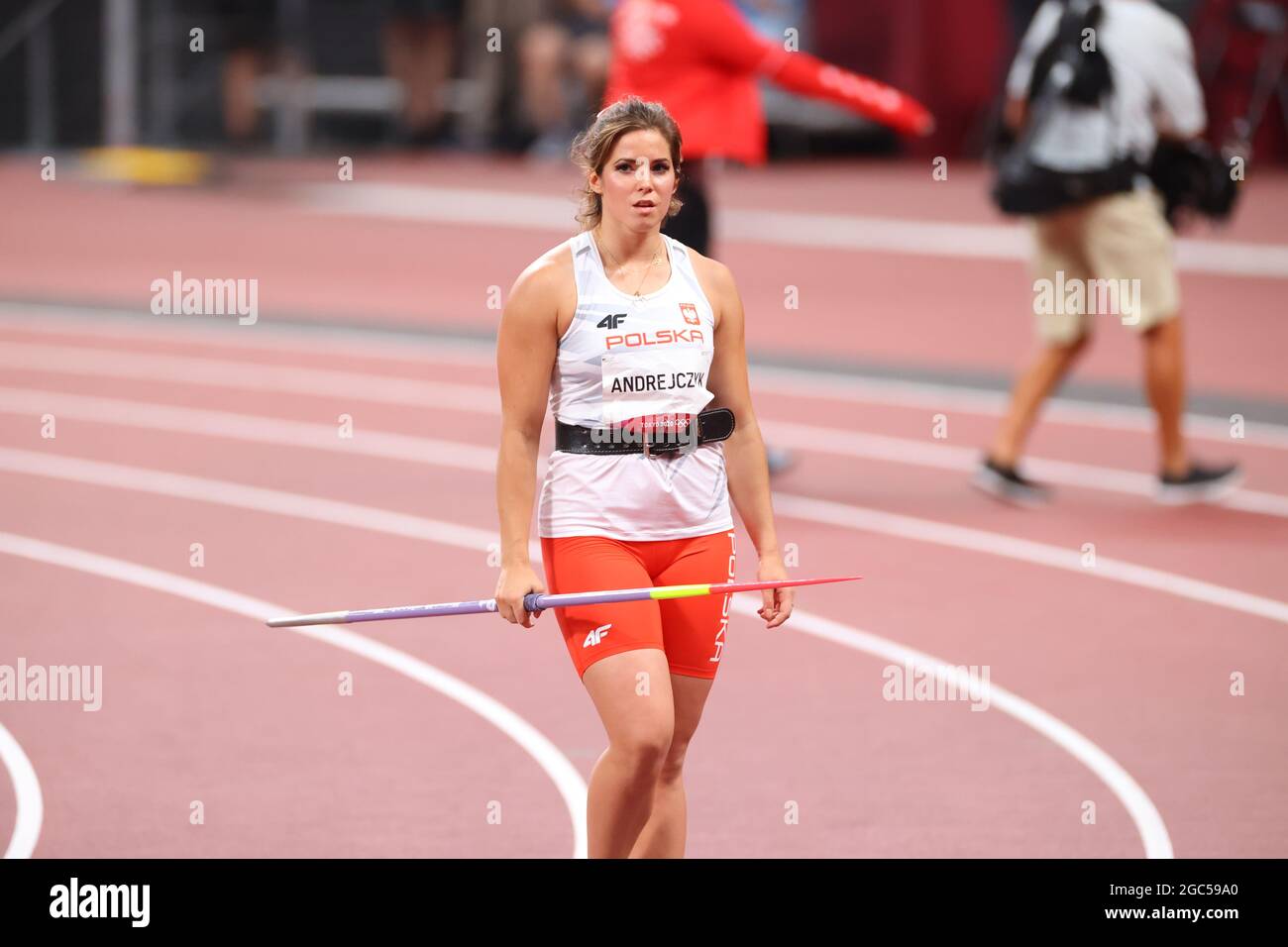 Tokyo, Japan. 6th Aug, 2021. Maria ANDREJCZYK (POL) Athletics : Women's Javelin Throw Final during the Tokyo 2020 Olympic Games at the National Stadium in Tokyo, Japan . Credit: YUTAKA/AFLO SPORT/Alamy Live News Stock Photo