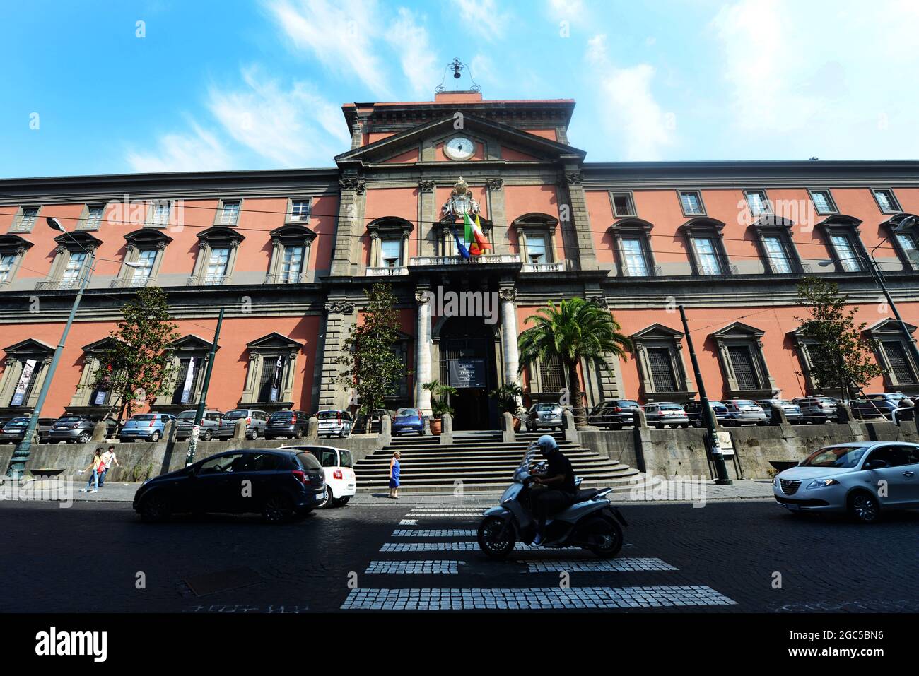 Façade of the National Archaeological museum in Naples, Italy. Stock Photo