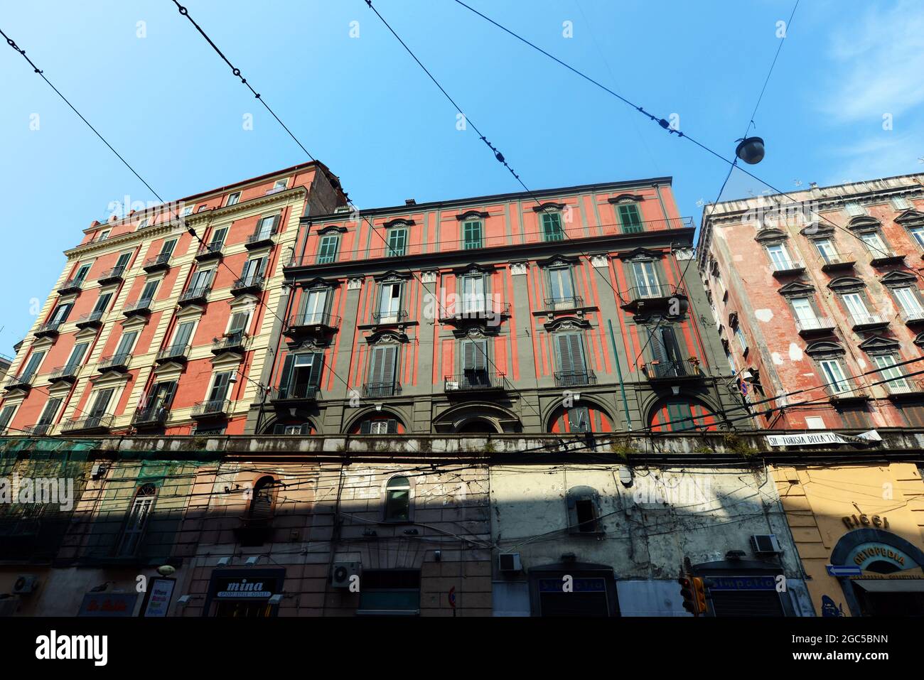 A beautiful old building by the Piazza Museo in Naples, Italy. Stock Photo