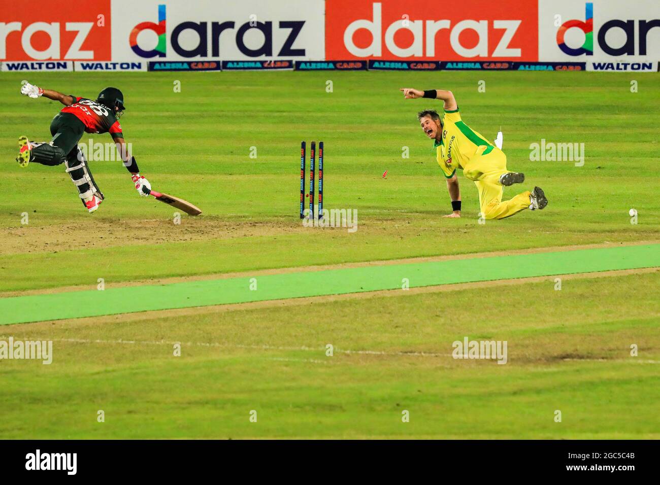 Dhaka Bangladesh 06th Aug 2021 Bangladesh Cricket Player Afif Hossain In Action During The Third T20 Match Between Australia Cricket Team And Bangladesh At Sher E Bangla National Cricket Stadium Bangladesh Won
