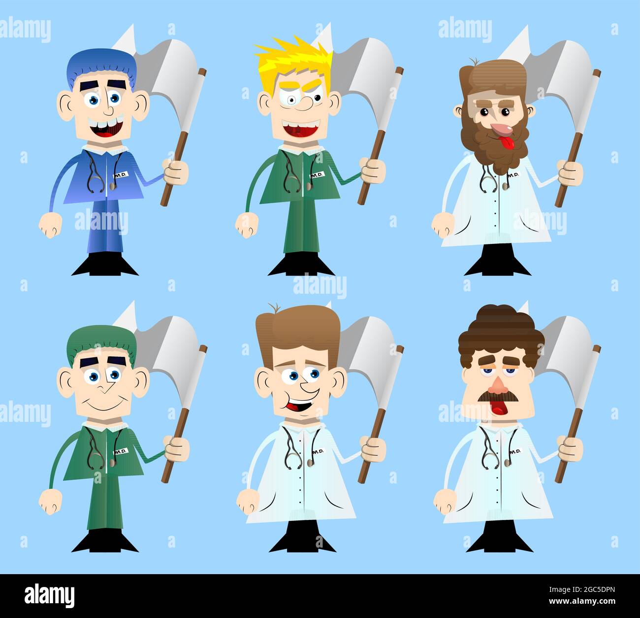 Funny cartoon doctor holds white flag of surrender. Vector illustration Stock Vector Image & Art - Alamy Funny cartoon doctor holds white flag of surrender. Vector illustration Stock Vector Image & Art - Alamy