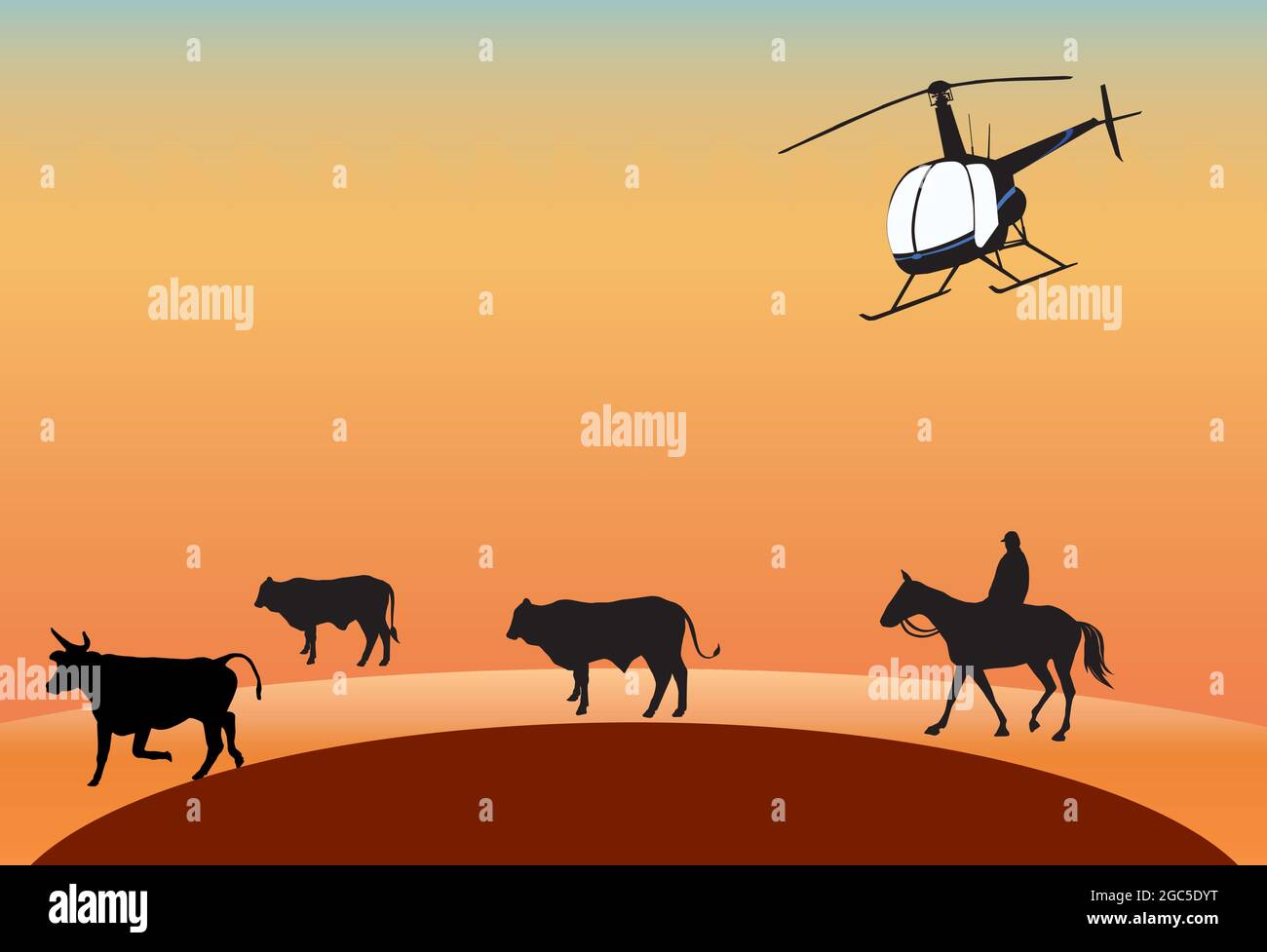 Cowboy silhouette sunset hi-res stock photography and images - Alamy, image size:1300x977