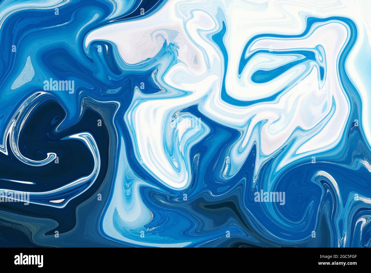 Contemporary Modern Art Blue and White Creative Abstract Hand Painted