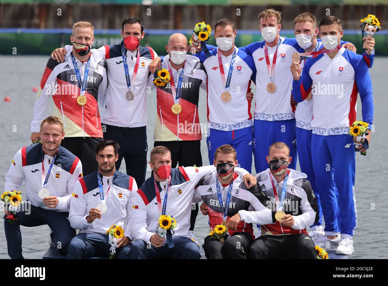 Tokyo, Japan. 07th Aug, 2021. Canoe: Olympics, Kayak-Fours, 500 m, Men ...