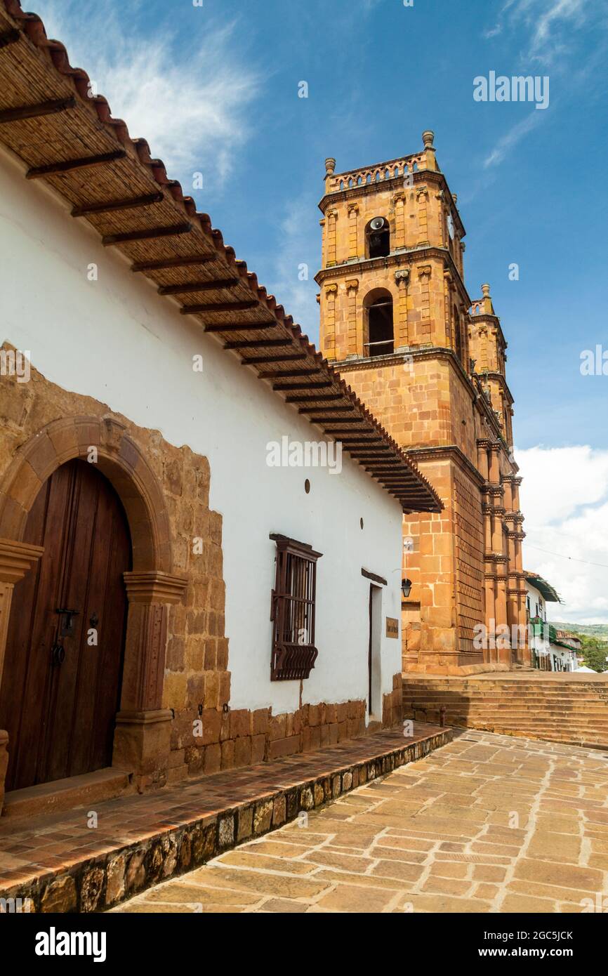 Cathedral Inmaculada Concepcion in Barichara village, Colombia Stock