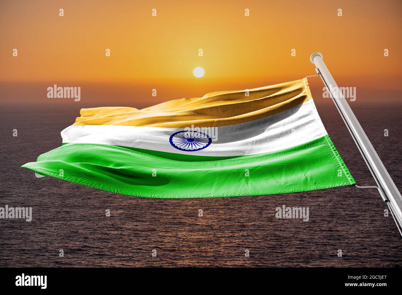 India indian flag in blue sky - copyspace. August 15 - Indian ...