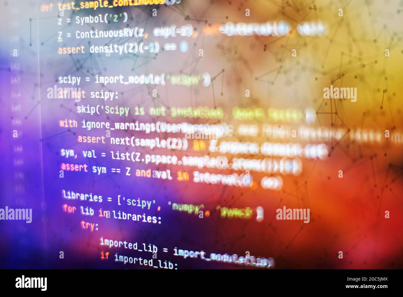 Server logs analysis. Closeup developing programming and coding ...