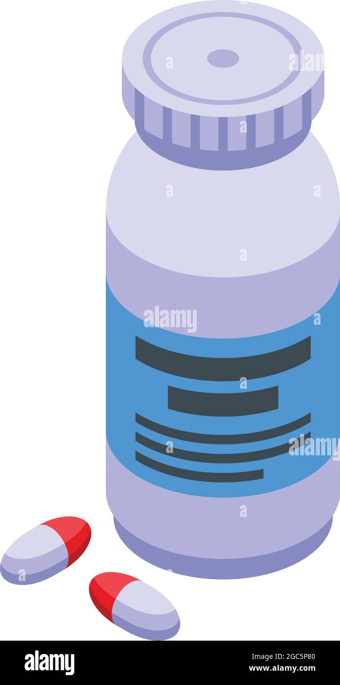 Sleeping capsule icon isometric vector. Pill supplement. Omega 3 capsule Stock Vector