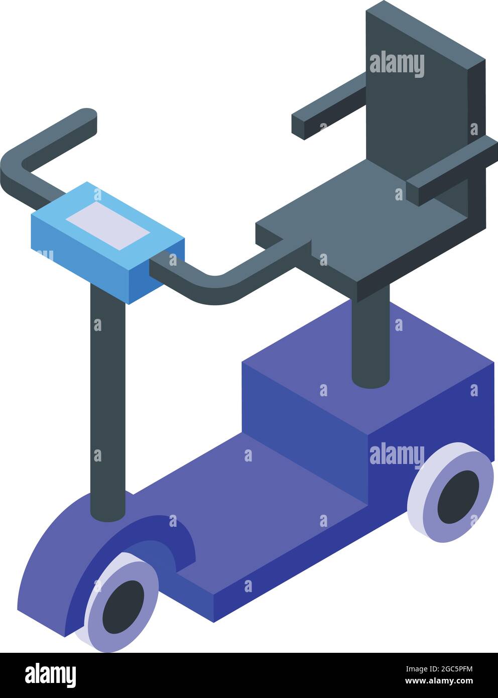 Electric wheelchair icon isometric vector. Scooter drive. Power chair Stock Vector