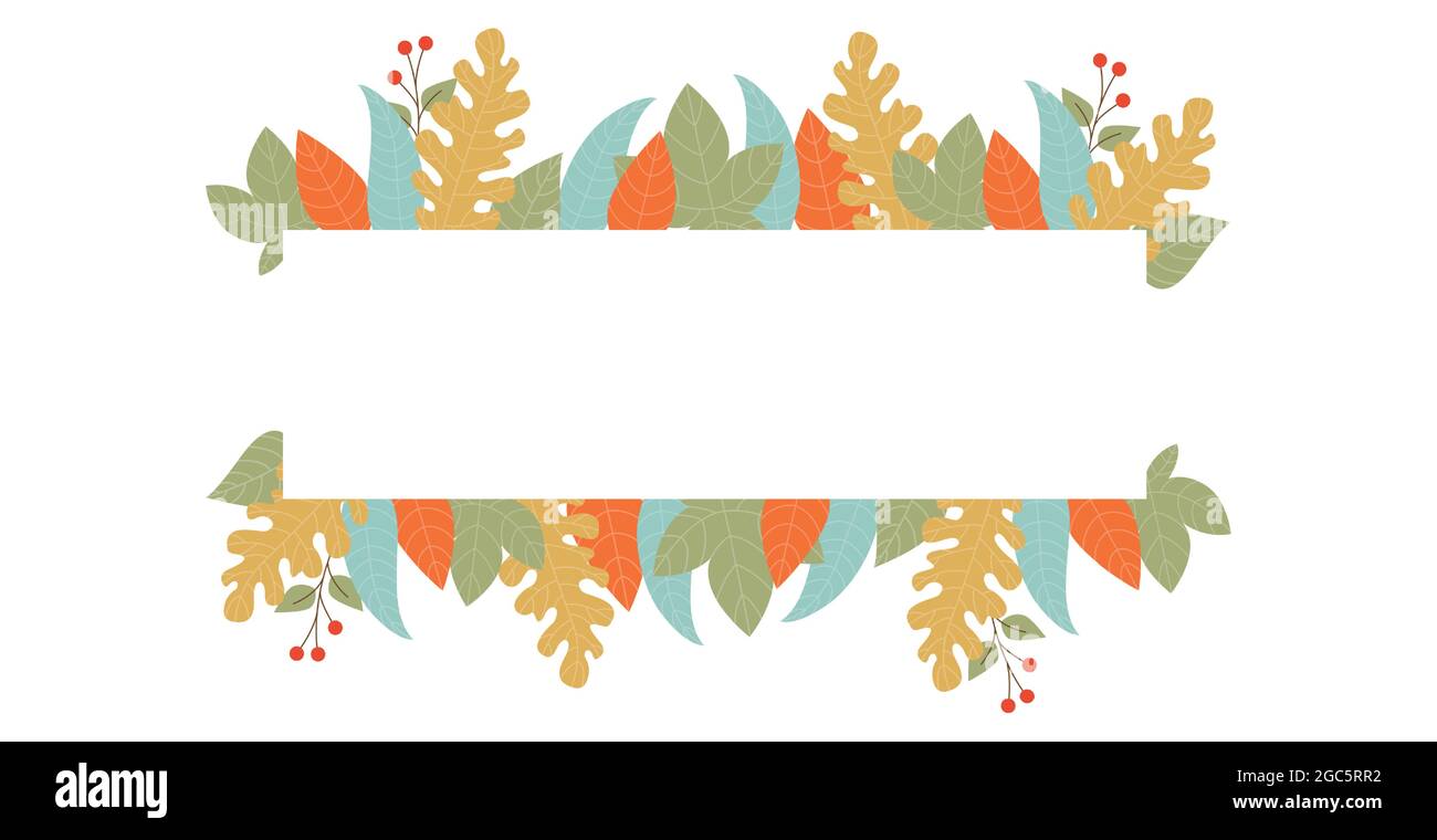 Realistic autumn foliage, white background with space for text - Vector ...