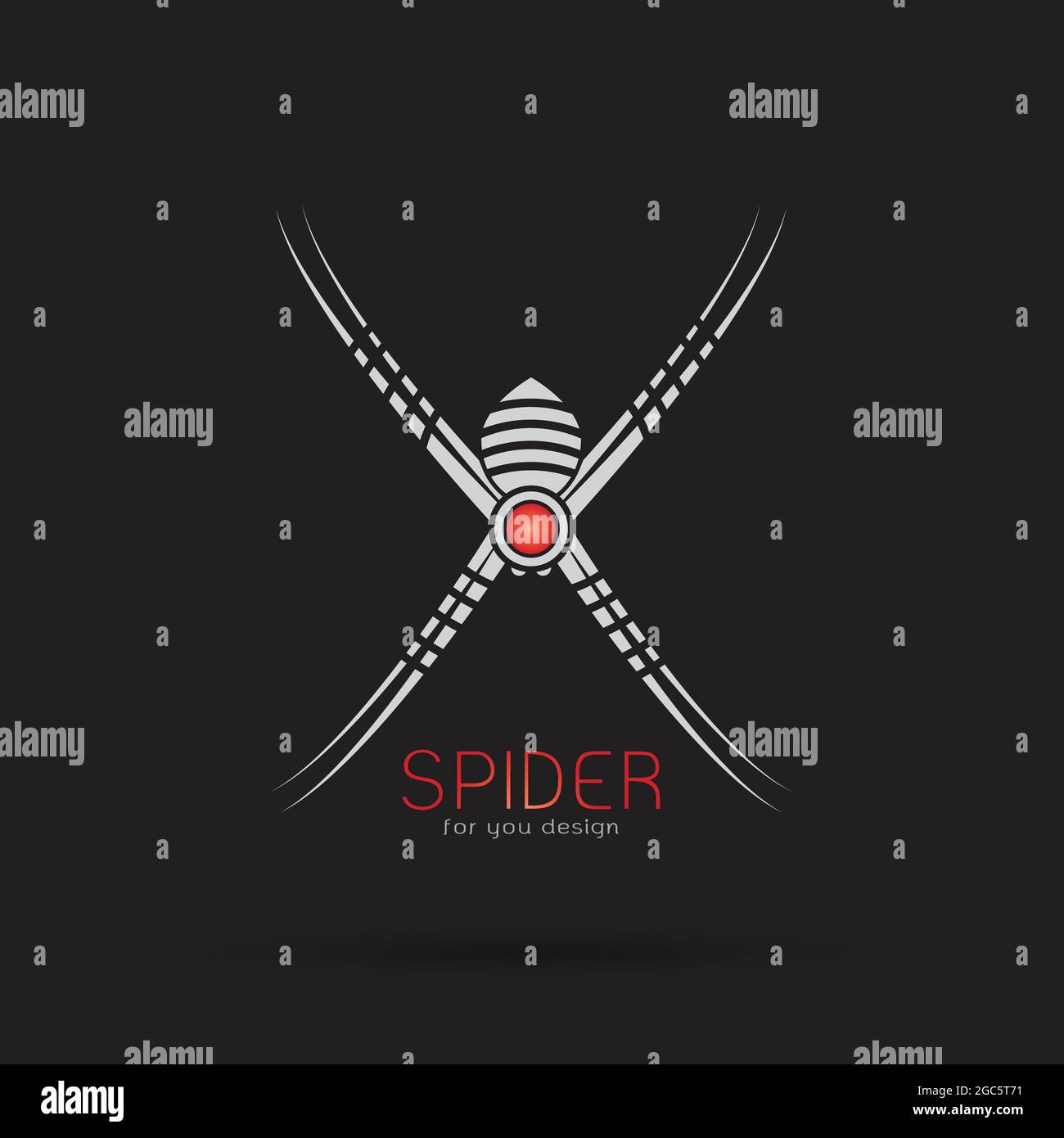 Vector of spider design on black background. Insect. Animal. Spider Icon. Easy editable layered vector illustration. Wild Animals. Stock Vector