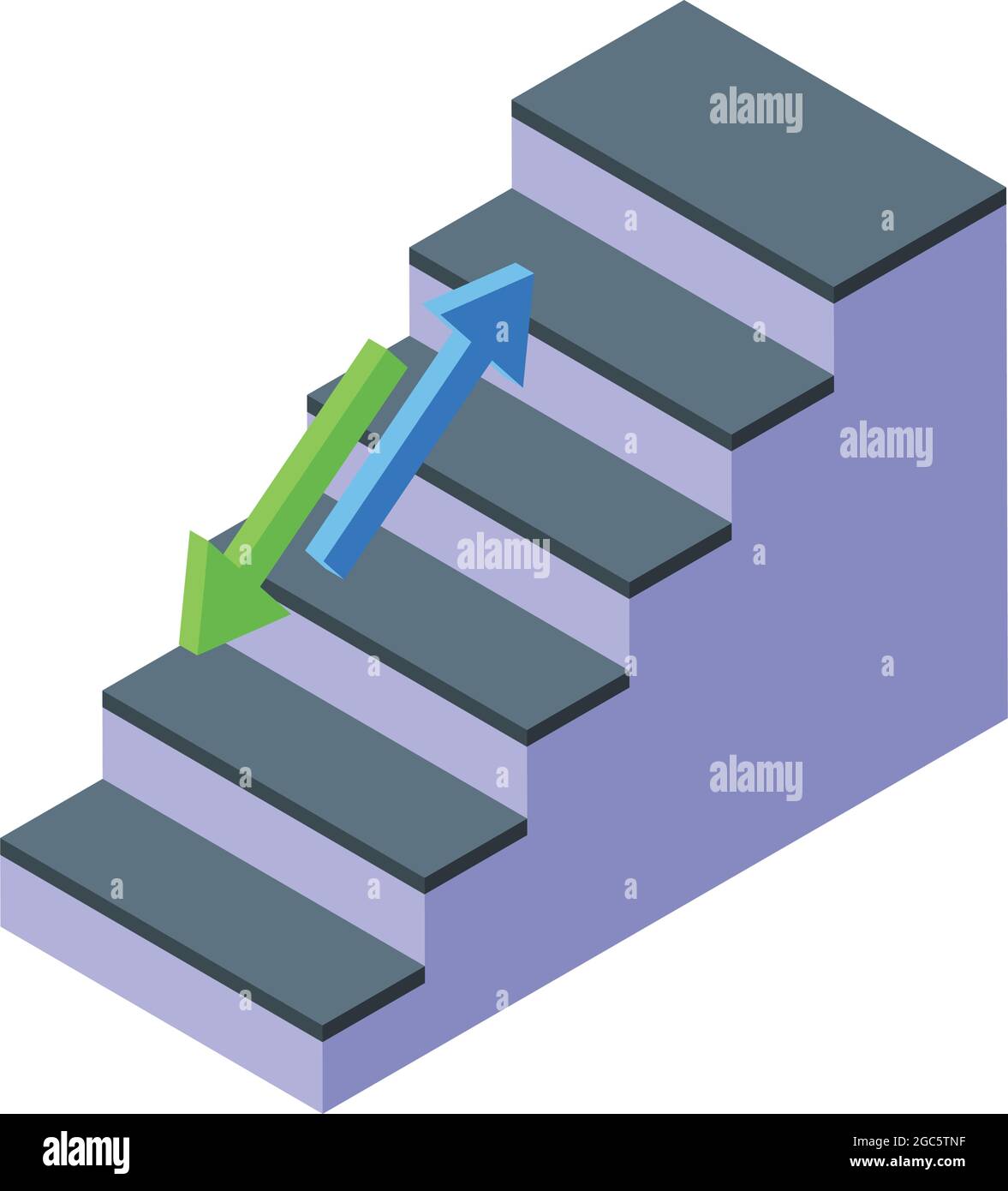 Evacuation stairs icon isometric vector. Emergency exit. Fire down Stock Vector