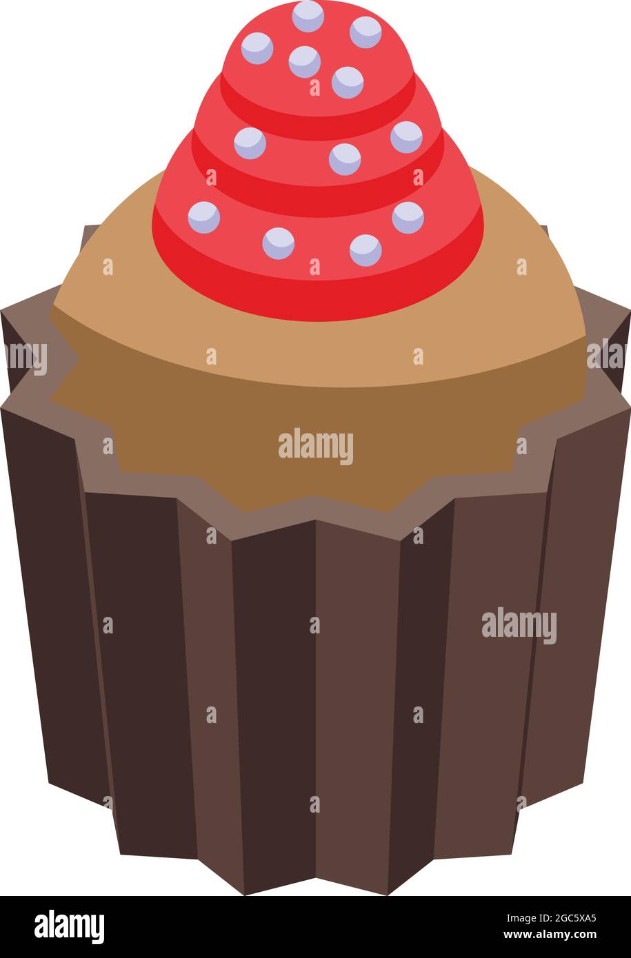 Cupcake icon isometric vector. Cake cup. Birthday chocolate Stock Vector