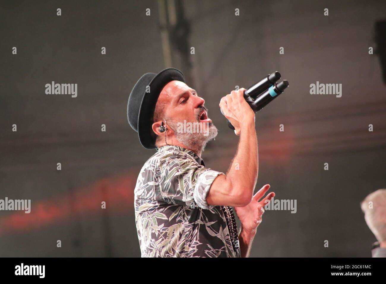 JULY 30, 2021 - GENOA (ITALY): Italian pop band Subsonica plays at Goa-Boa Festival in Genoa. Italy Stock Photo