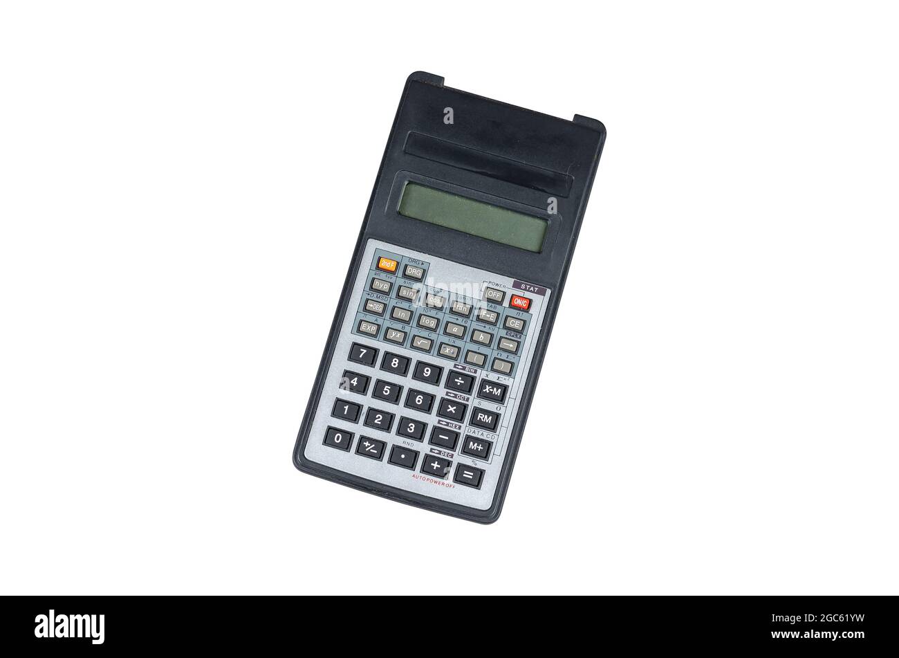Scientific calculator isolated on white background. An electronic computing device for