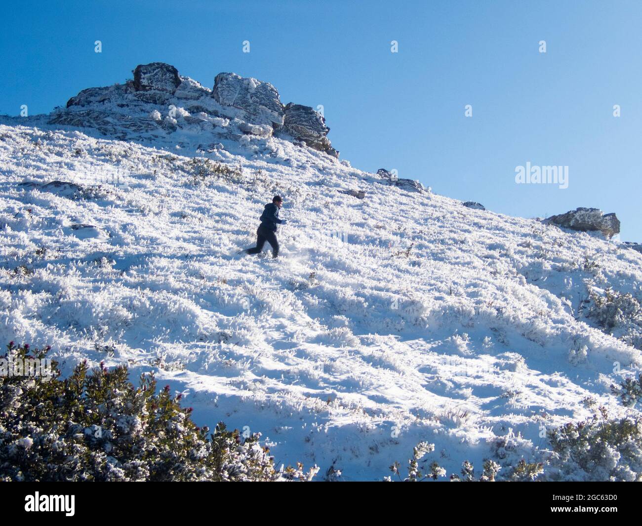 Winter scene with snow on Swartberg Pass, South Africa Stock Photo Alamy