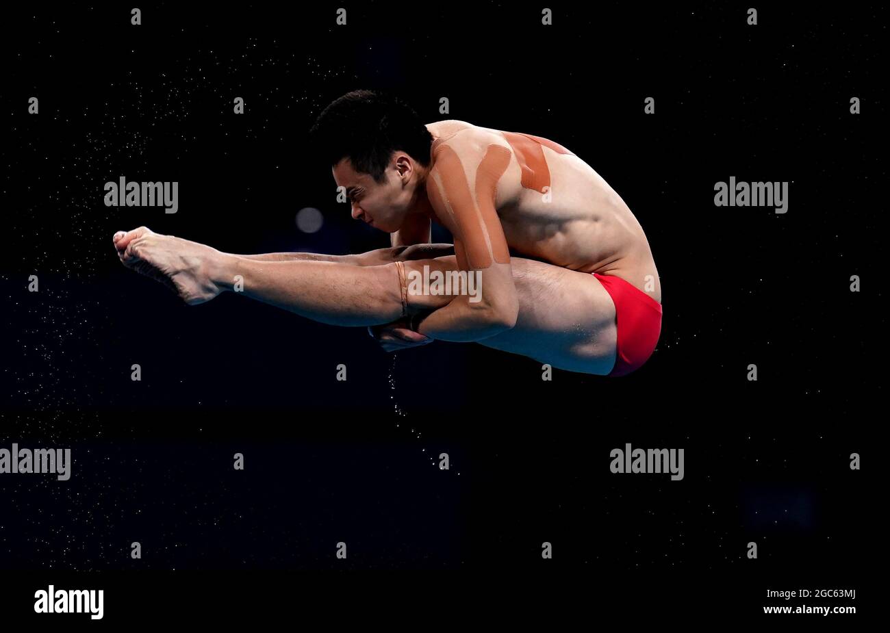 Yuan Cao of China during the Men's 10m Platform Final at the Tokyo ...