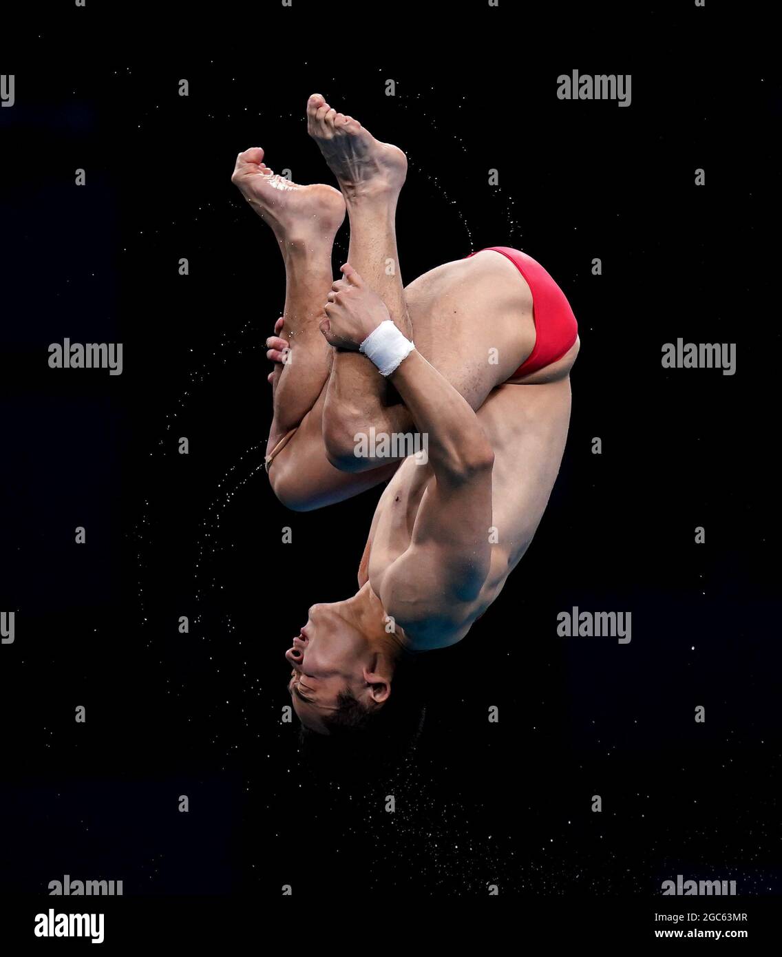 Yuan Cao of China during the Men's 10m Platform Final at the Tokyo ...